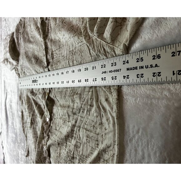 Chico's Womens Printed Button-Up Shirt Top Size 3 Lightweight 3/4 Sleeve Casual - Picture 7 of 9
